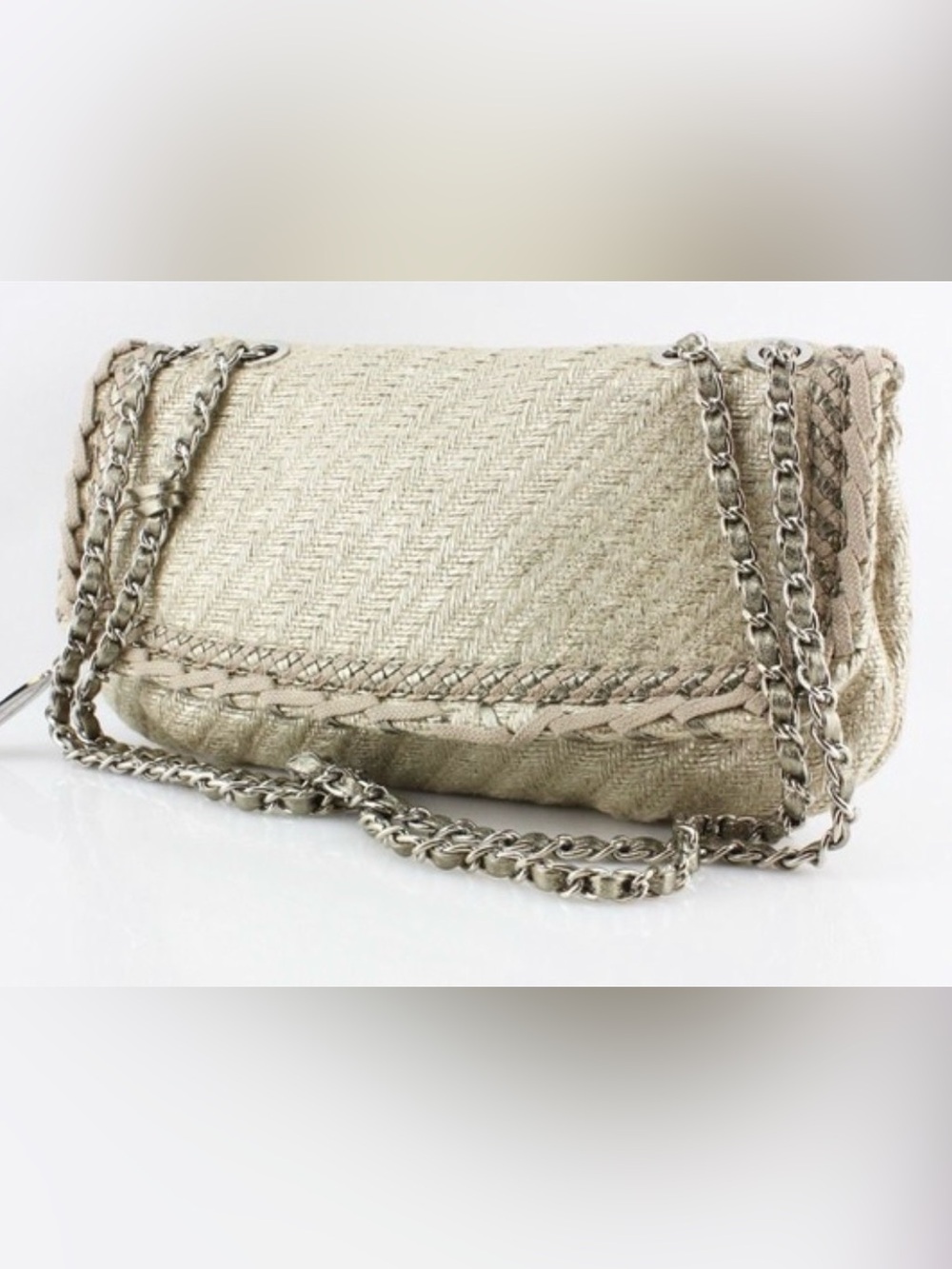 NWT Elie Tahari Emory Jute Bag in Beige/ Cream.